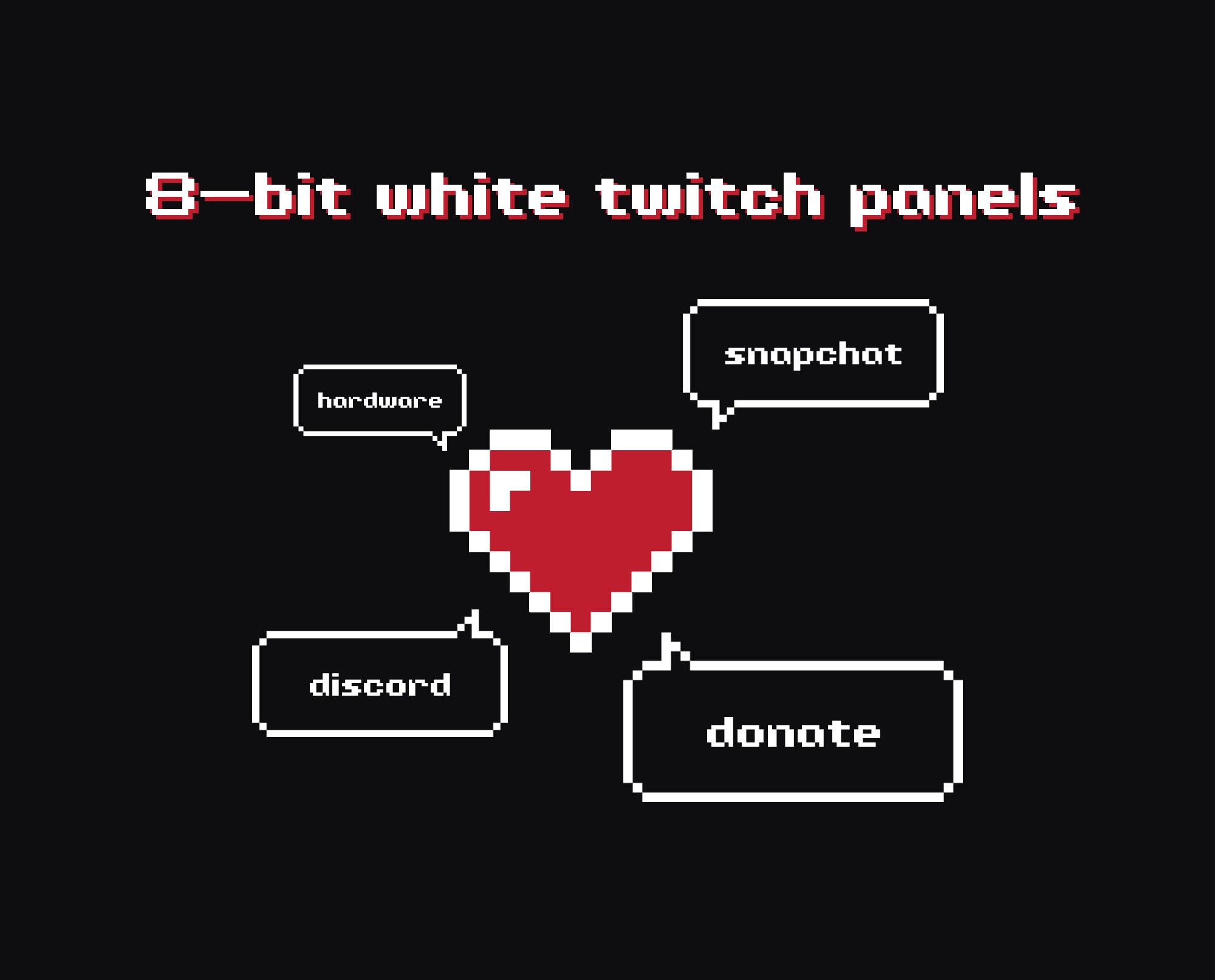 8 Bit Retro Gaming White Transparent Twitch Panels Etsy