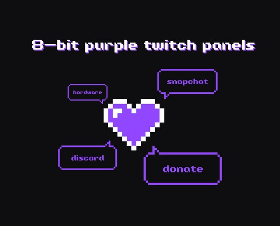 8 Bit Retro Gaming Purple Transparent Twitch Panels Etsy