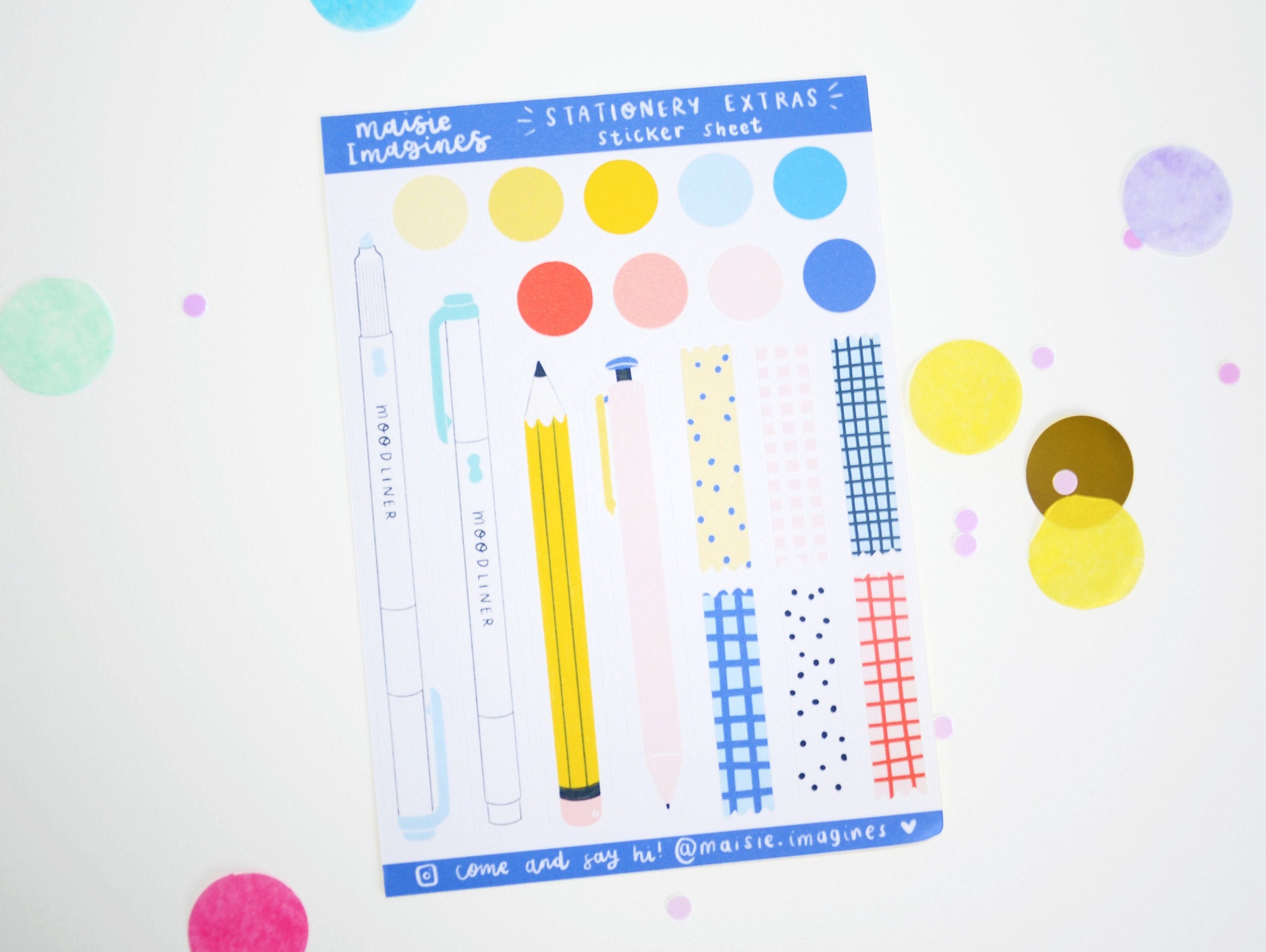 Stationery Extras Sticker Sheet Journal Stickers Sticker Etsy
