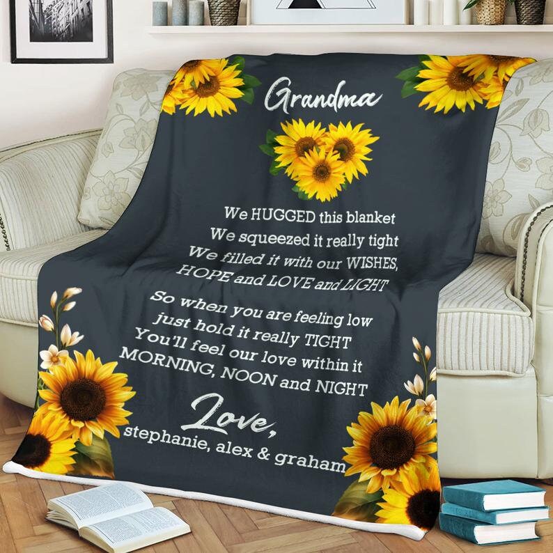 Personalized Grandma Blanket Grandmother Blanket Family Etsy