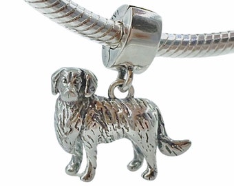 Cocker Spaniel Traditional Link Charm 925 Sterling Silver Supplied in Free Gift Box or Gift Bag
