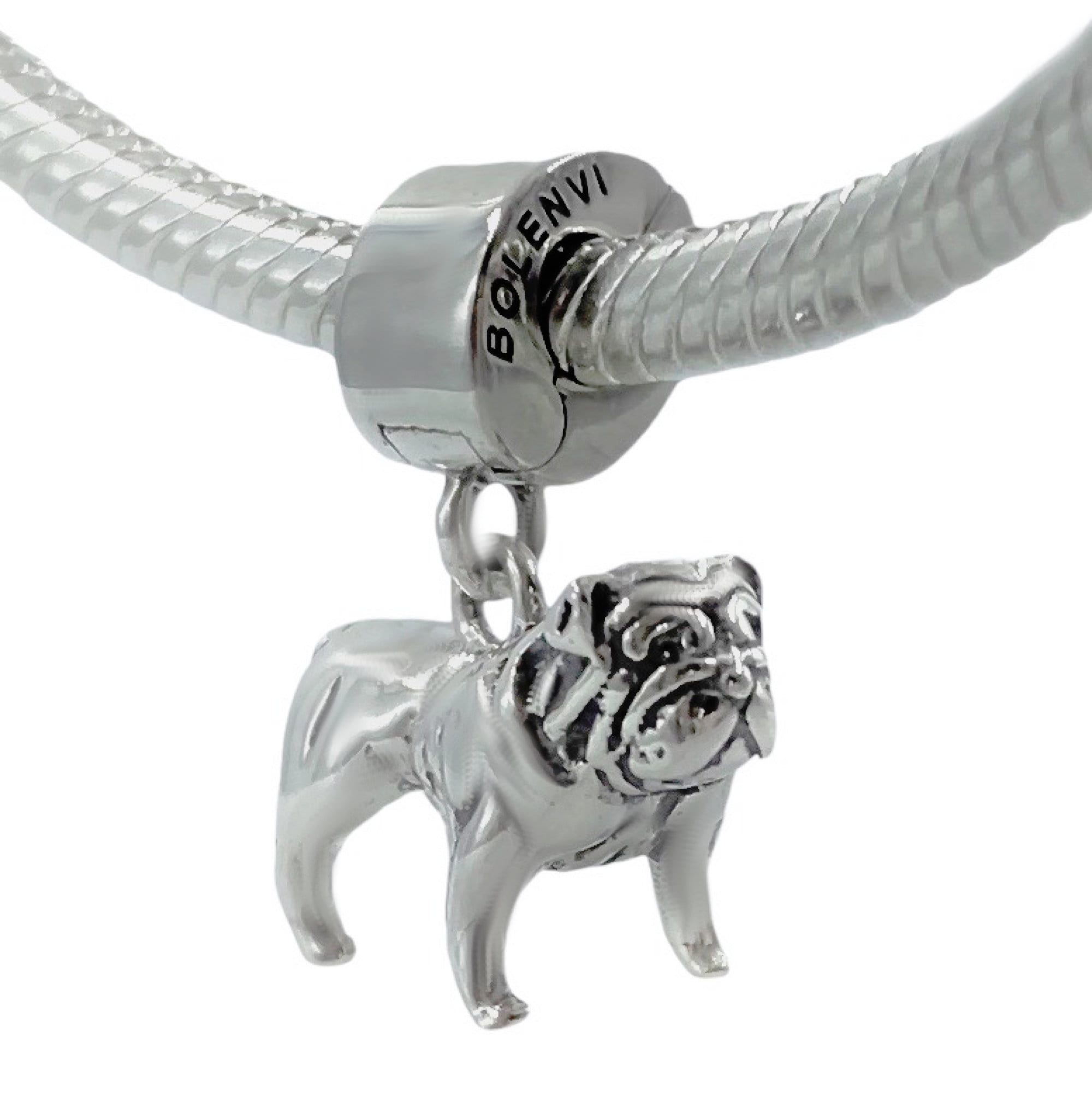Bulldog Bull Dog Bully 925 Sterling Silver Clip On Pendant Etsy