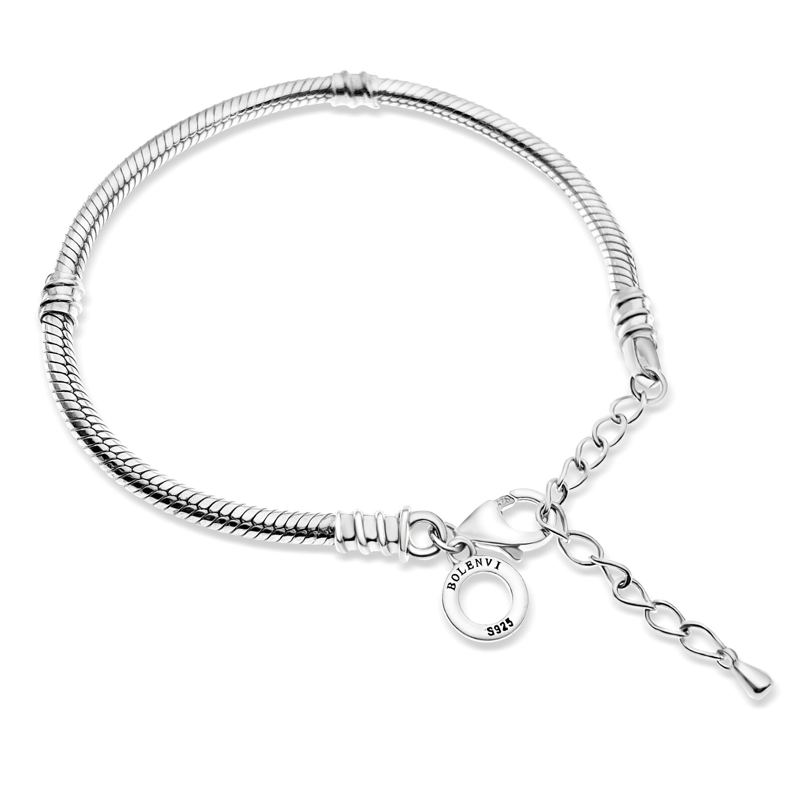 Adjustable Charm Bead Pendant Bracelet 925 Sterling Silver Etsy