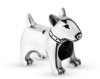 Authentic BOLENVI Bull Terrier Miniature English Bulldog 925 Sterling Silver Bead Charm Fit Pandora, European Charms Bracelet & Necklace DIY