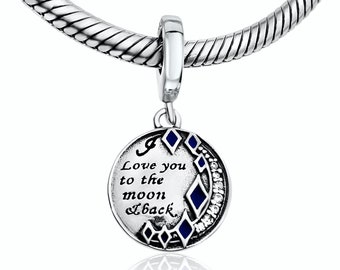 Pandora Moon and Back Charm - Etsy