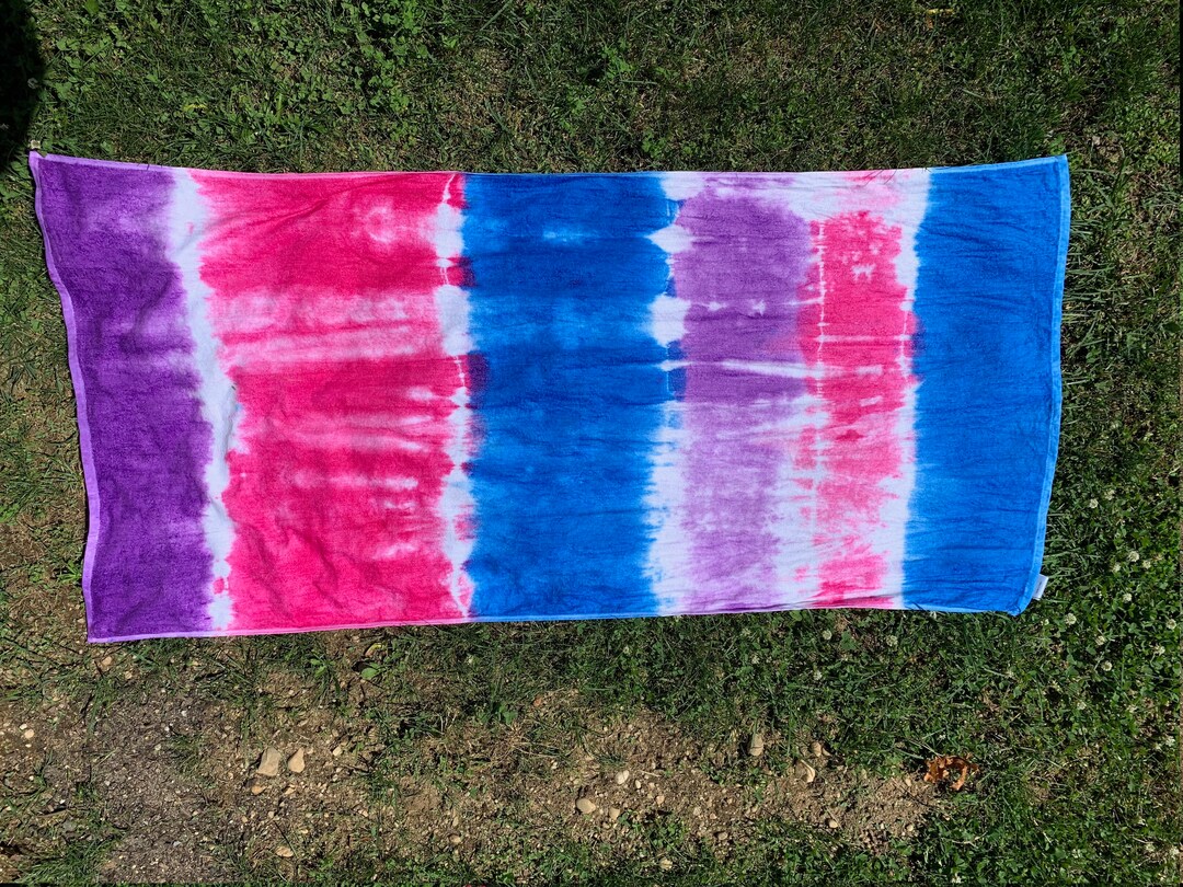 Tie Dye Beach Towel Custom Colors Available Summer Gift Etsy