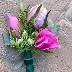 Groom boutonnieres, pink boutonniere, groomsmen boutonnières, wedding flowers for men.