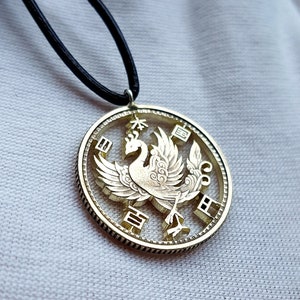 Silver Phoenix Handmade pendant made from a Japanese 100 Yen silver coin Japan, Asia image 2
