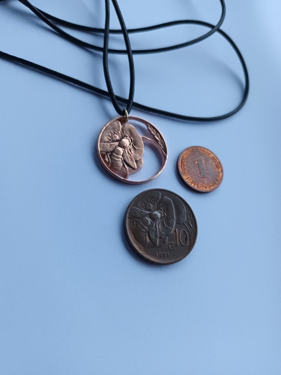 Buy Bee on Flower Handmade Pendant Made From an Italian 10