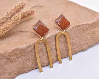 Gifts from Arizona l Souvenir Sedona Arizona Earrings | Handmade- Resin mixed with Sedona red sand- Outdoor Lover Gifts | unique gifts