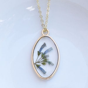 Custom made to order pressed flower necklace resin funeral flowers, wedding flowers, special flowers, etc. image 5