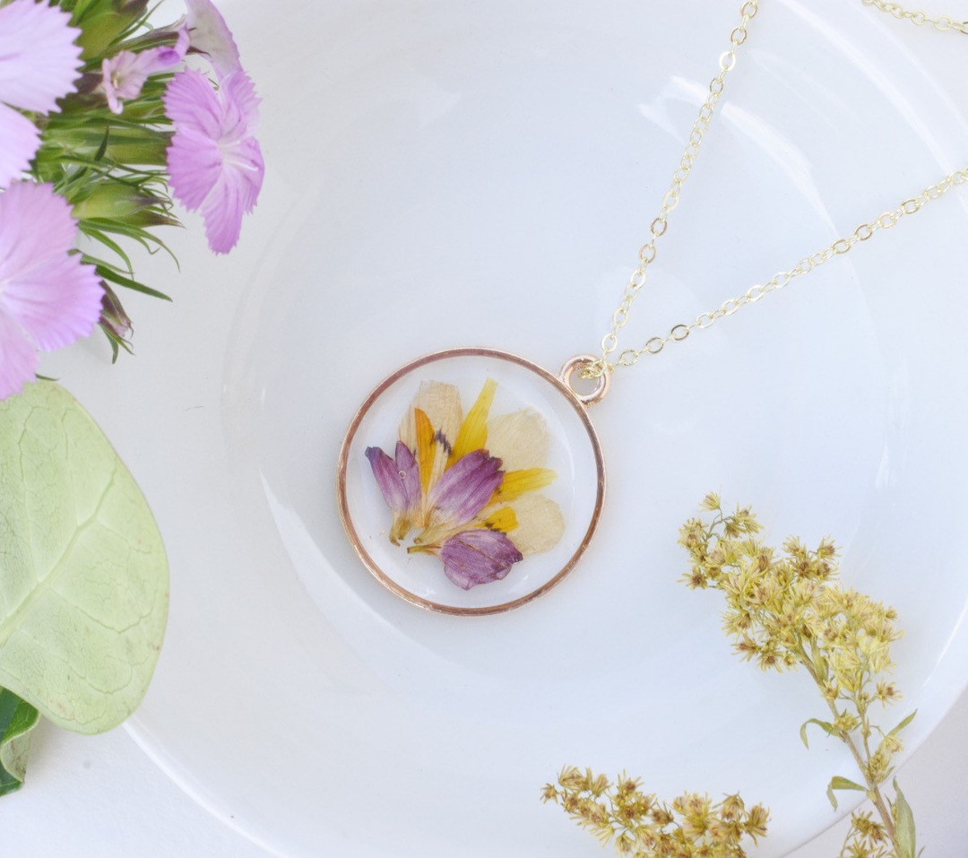 Funeral Flower Keepsake Custom made to Order Pressed Flower Resin