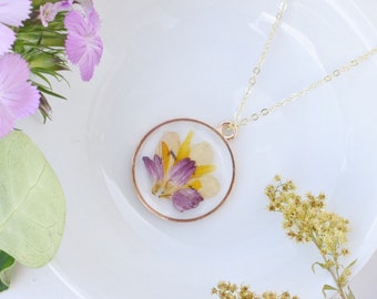 Funeral Flower Keepsake Custom (made to order) pressed flower resin necklaces | gifts for grief | meaningful gifts