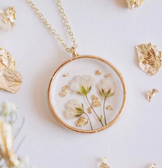 Small Hair Pendant Resin with Flowers, Personalized – Vase Studio