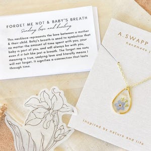 Miscarriage Necklace • Forget Me Not & Baby’s Breath Jewelry • Pregnancy Loss Remembrance Gift
