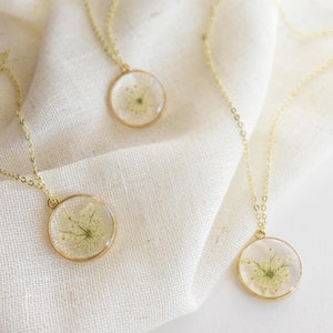 Queen Anne’s Lace Flower Necklace- Real Flowers from Oregon in Resin | unique gifts for a mother, healing, loss of child, hope and rebirth