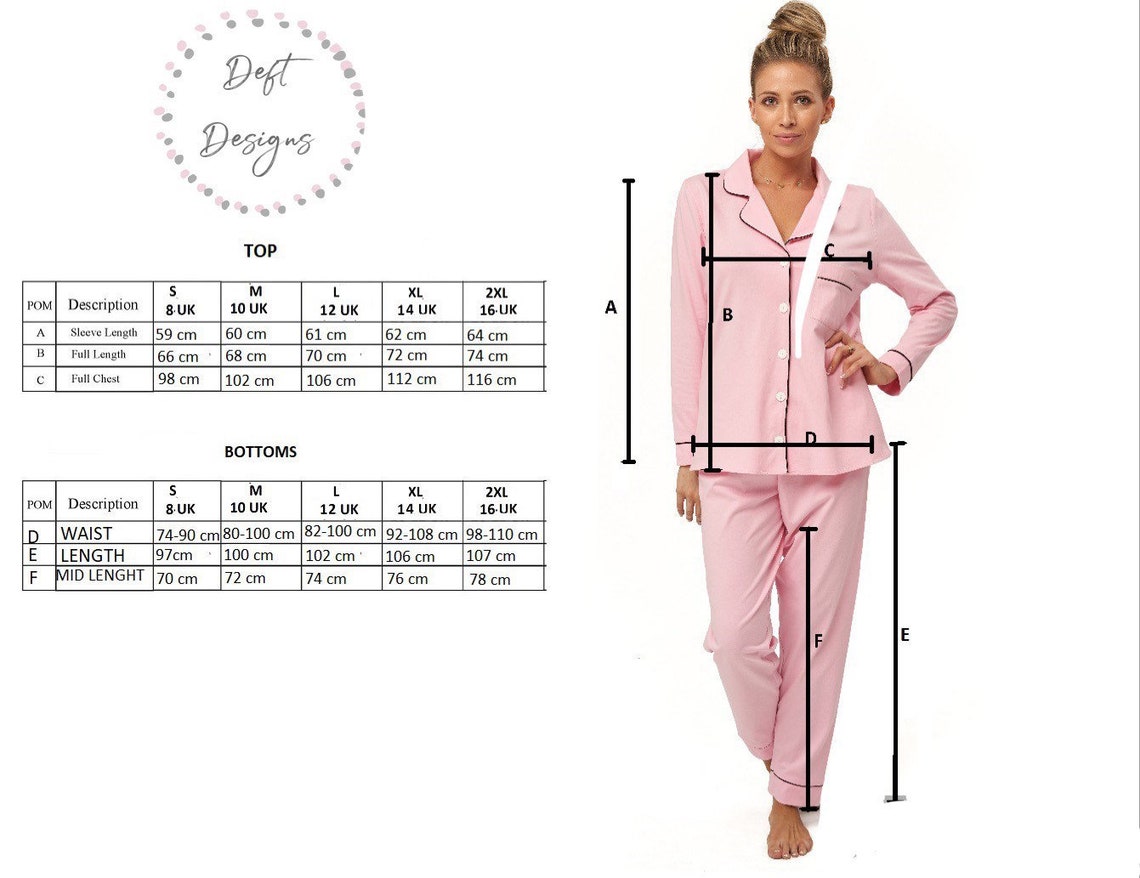 Personalised long sleeve cotton pyjama set in grey with Etsy