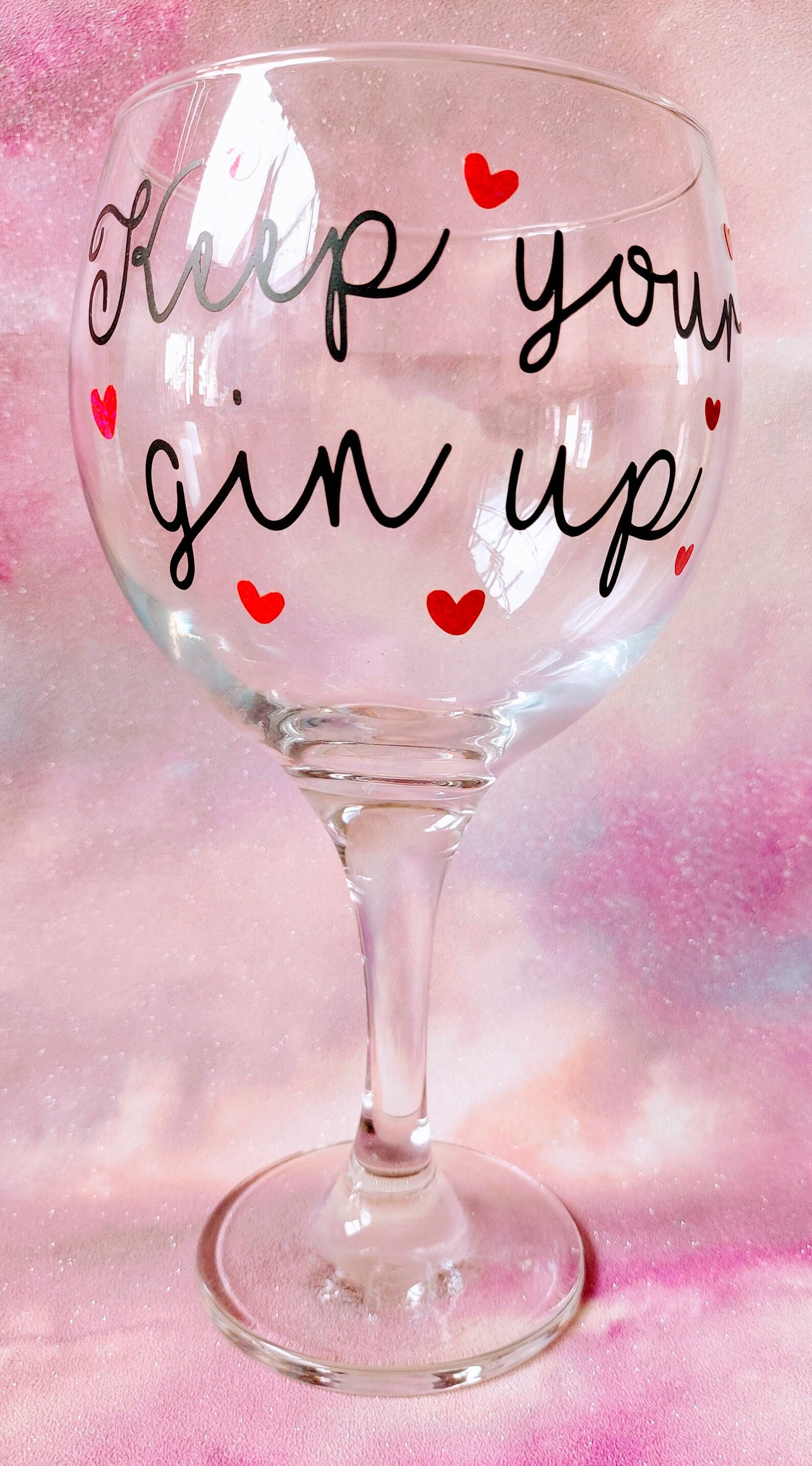 Keep your gin up gin glass pun funny gin glass novelty gin Etsy