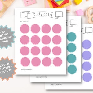 Potty Reward Chart - Potty Training - Potty Training Rewards - Toilet Training - Toddler Potty Tracker - DIY - Instant Printable