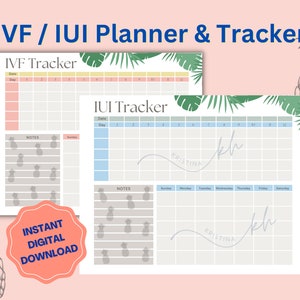 Personalized IVF / IUI / TTC medication tracker, printable - conception organizer - stims monitoring - ivf journey - iui tracker - download