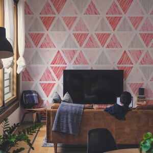 Pink Triangles  | Removable Wallpaper | Exclusive Wall Mural |  Premium Wall Art |  Express Shipping |  #311