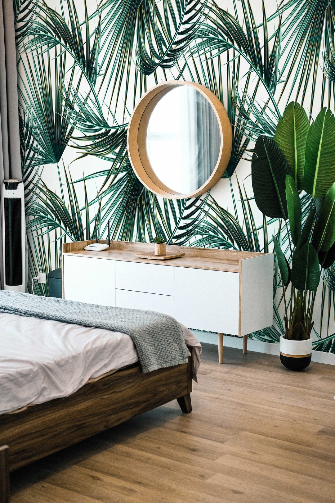 Palm Leaf Removable Wallpaper: Tropical Wall Mural - Etsy