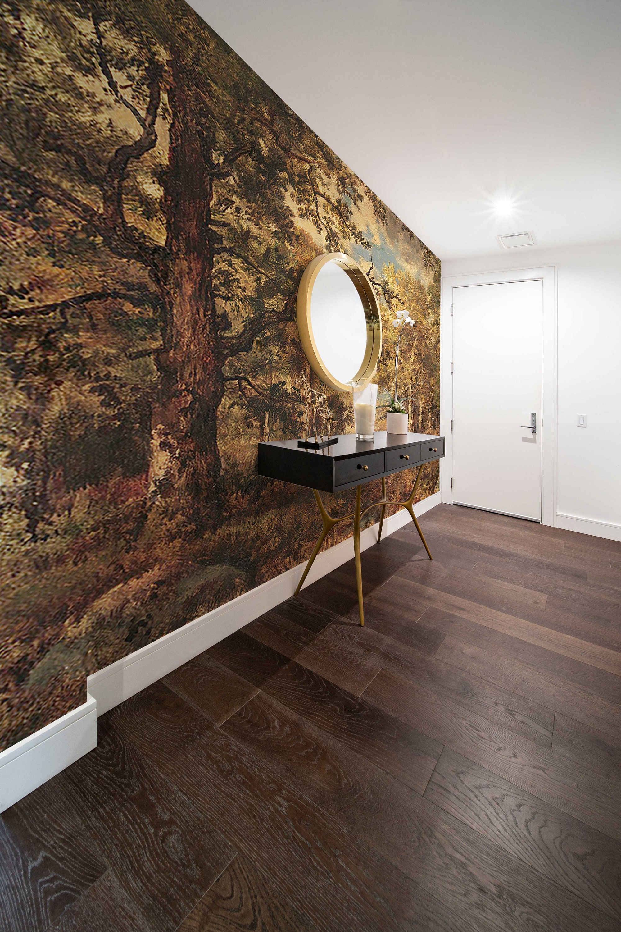 Herbstwald | Wandbild | Wanddekoration | Selbstklebend | Kunst Tapete | Express Versand |  #472