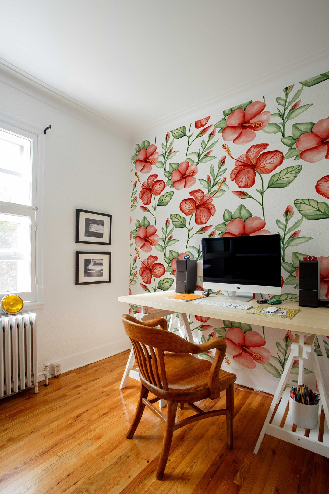 Red Flowers | Wall Mural | Floral Wallpaper | Self-adhesive ...