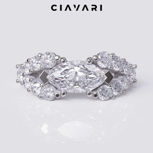 1.80 Carat Lab Grown Marquise Cut Engagement Ring / 14K Marquise Ring / IGI Certified Diamond