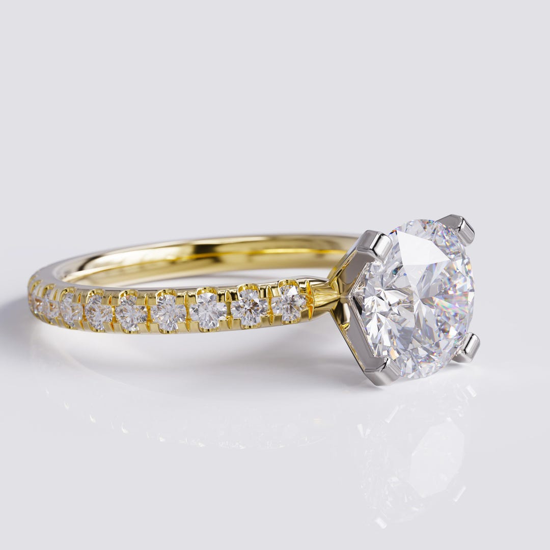 2 Carat Lab Diamond Engagement Ring: Round Cut Solitaire, 14k Gold - Etsy