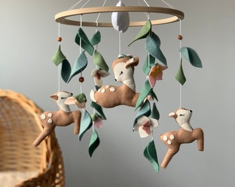 Baby crib mobile - Woodland crib mobile - Woodland Deer Nursery Mobile - Forest Deer Baby Mobile - Baby hanging mobile