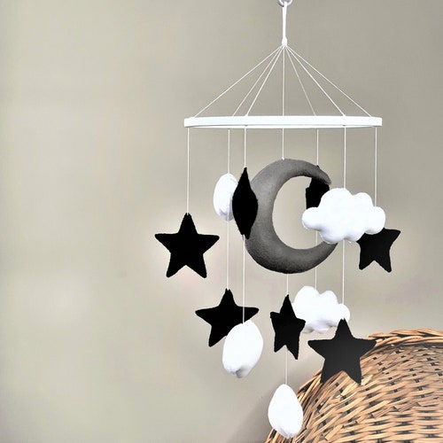 Black and White Baby Mobile Monochrome Baby Mobile Gender Etsy