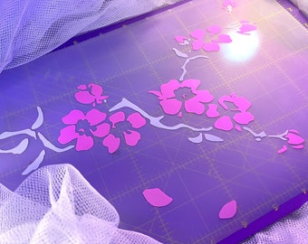 Holographic Cherry Blossom Car Decal, Sakura Flowers