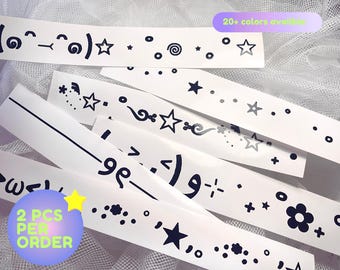 Kaomoji Cute Stickers Vinyl Decal Set of 2 l For car l laptop l water bottle l mirror l PC l Car Decal l Kpop l Anime l Kawaii Japan