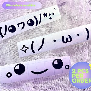 Kaomoji Stickers Vinyl Decal 2 pcs l For car l laptop l water bottle l mirror l pc l car decal l Y2K l Anime  l journaling