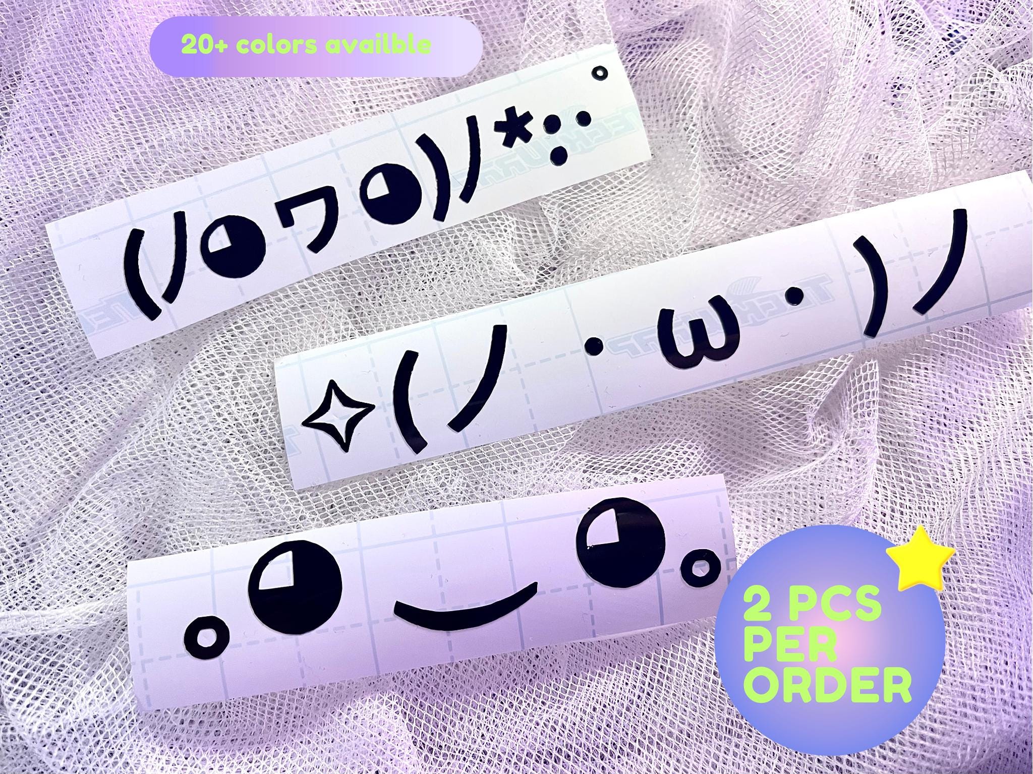 Kaomoji Stickers Vinyl Decal 2 pcs l For car l laptop l water bottle l mirror l pc l car decal l Y2K l Anime  l journaling