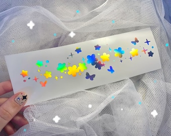 Flower Star Butterfly Holographic Vinyl Decal | Handmade