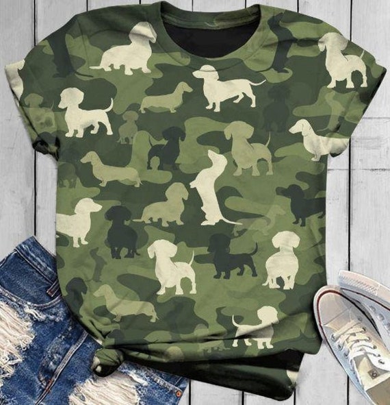 Dachshund Camo Tshirt Camo TShirt Idea Gift Gift For Etsy