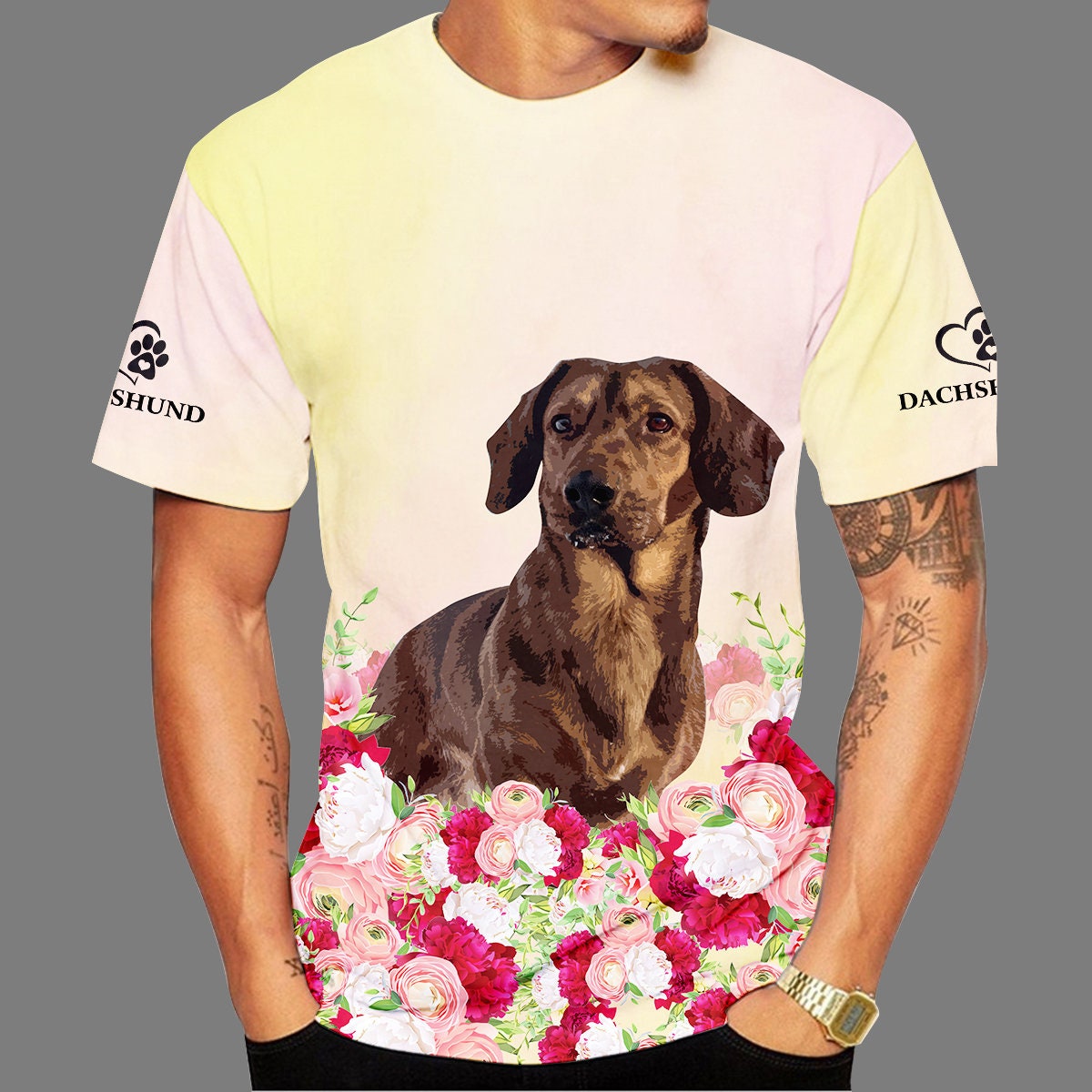 Personalized Dachshund 3D Tshirt Dachshund Dog Print Shirt | Etsy