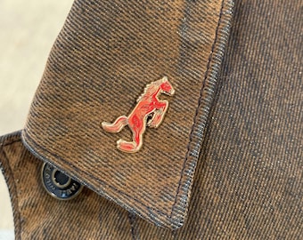 Lunar New Year Fire Horse Enamel Red and Gold Pin