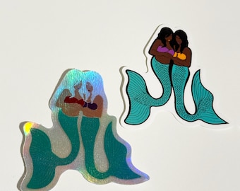 LGBTQ+ Mermaid Stickers - Love is Love Art