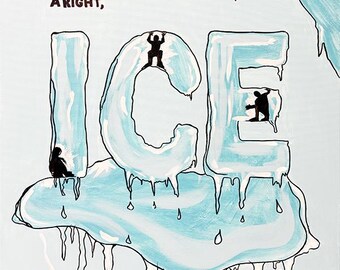 ICE Acrylic Painting Sticker – Seeking Safety is a Right