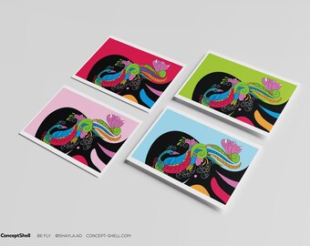 Colorful Peacock Art Postcard (4x6)