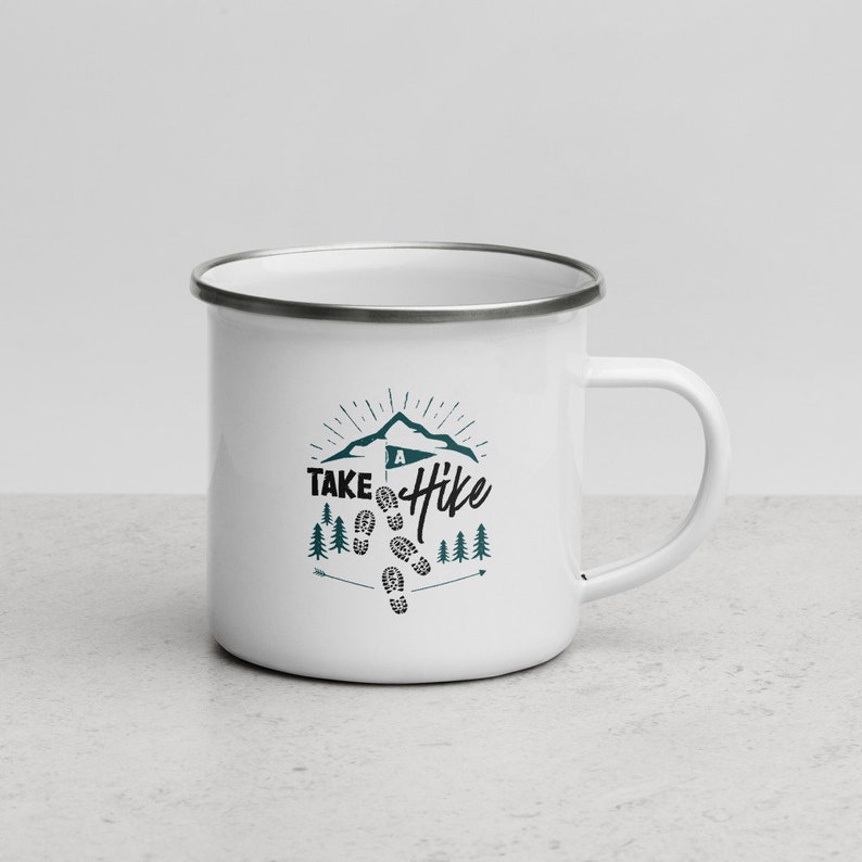 Hiking Mug Take a Hike Tin Cups Enamel Campfire Coffee mugs Etsy