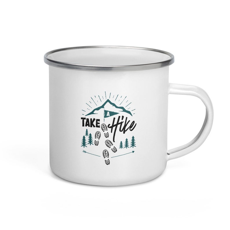 Hiking Mug Take a Hike Tin Cups Enamel Campfire Coffee mugs Etsy