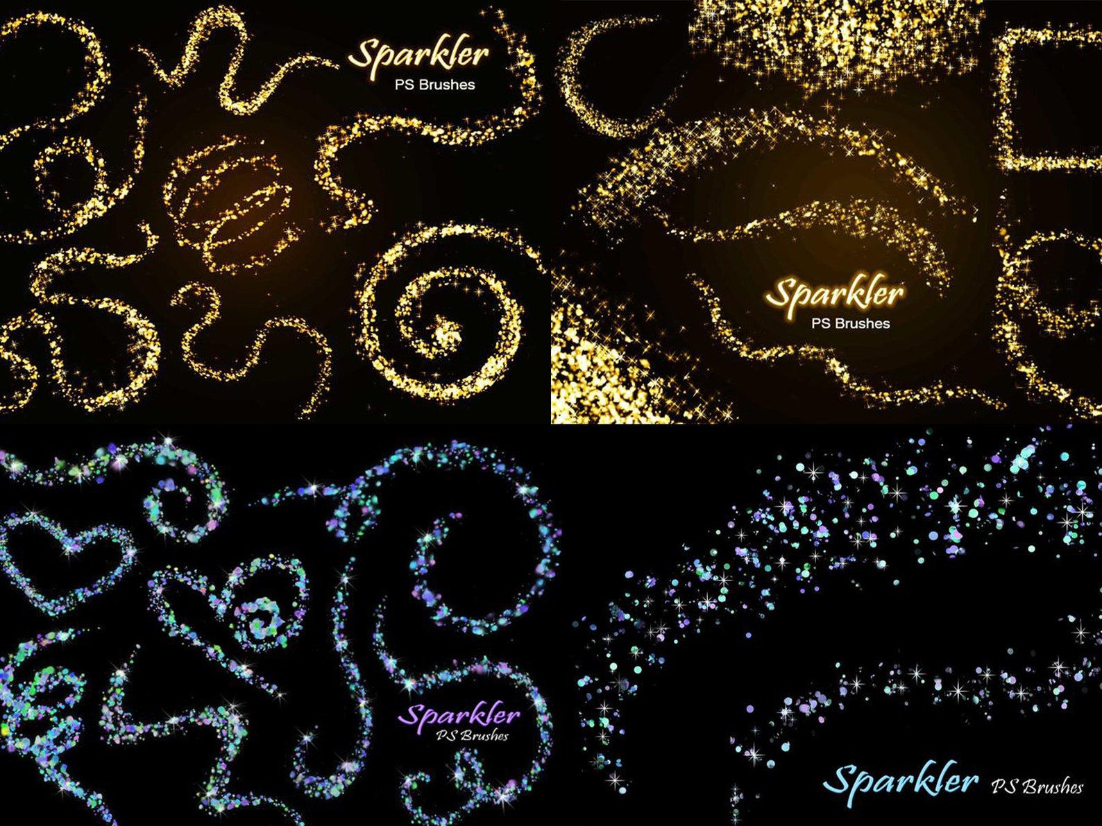 100X Sparkler Brushes Glitter Brushes Spark Brushes Etsy