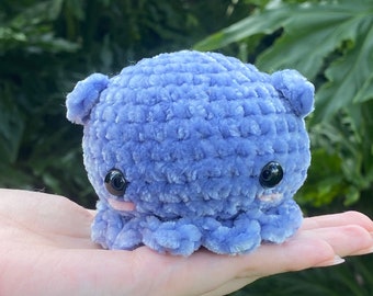 Handmade Crochet Velvet Cuttlefish Plushie Stuffed Animal *available in many colors*