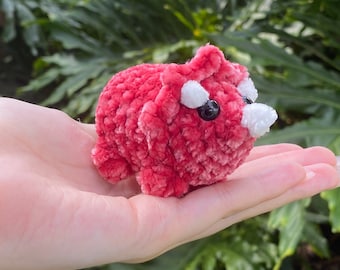 Handmade Crochet Mini Velvet Triceratops Dinosaur Plushie Stuffed Animal *available in many colors* (with Optional Keychain)