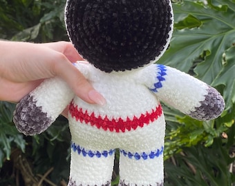 Handmade Cuddly Crochet Velvet Astronaut Plushie Stuffed Animal