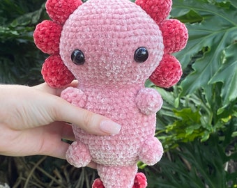 Handmade Cuddly Crochet Axolotl Plushie Stuffed Animal *Available in Many Color Combinations*